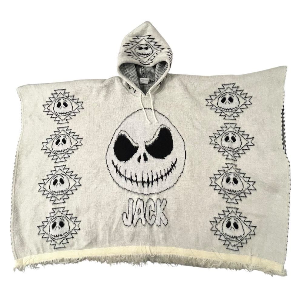 Jack Skellington Poncho Hoodie Costume Blanket Tim Burton Boho Mindalae’s Design